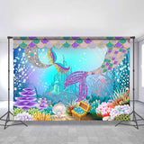Load image into Gallery viewer, Lofaris Undersea Castle Color Scales Party Photoshoot Backdrop
