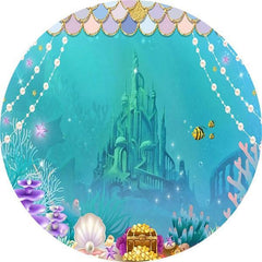 Lofaris Undersea Castle Round Birthday Backdrop For Party