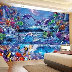 Lofaris Underwater World Trippy Fairytale Landscape Wall Tapestry