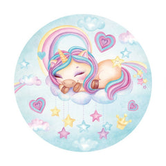 Lofaris Unicorn Star And Love Baby Shower Circle Backdrop