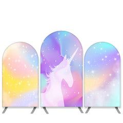 Lofaris Unicorn Theme Glitter Dream Pink Birthday Arch Backdrop Kit