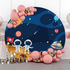 Lofaris Universe And Astronaut Round Happy Birthday Backdrop