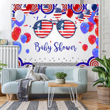 Load image into Gallery viewer, Lofaris Usa Flag Independence Day Baby Shower Party Backdrop