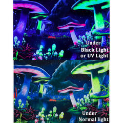 Lofaris UV Plant Wall Blacklight Mushroom Galaxy Space Tapestry
