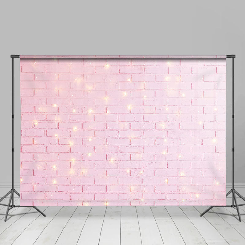 Lofaris Valentines Day Pink Retro Brick Wall Backdrop for Girl