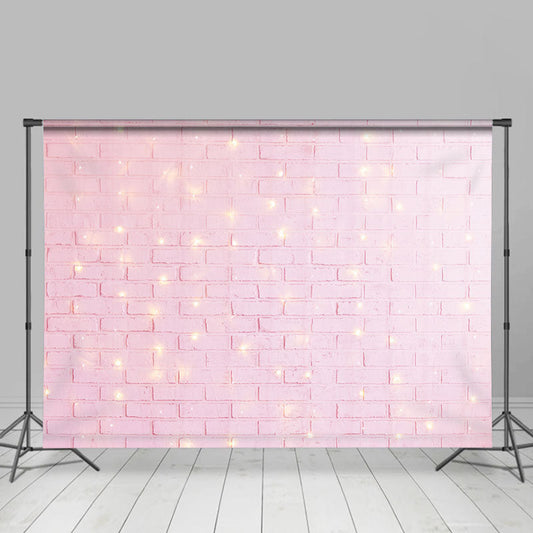 Lofaris Valentines Day Pink Retro Brick Wall Backdrop for Girl