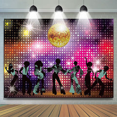 Lofaris Vintage 70s Disco Shining Neon Dancer Night Backdrop