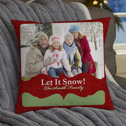 Lofaris Vintage Christmas Custom Pillow With Family Photo