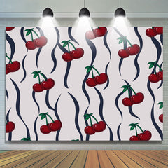 Lofaris Vintage Tile Pattern Cherry Backdrop For Birthday Party