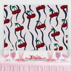 Lofaris Vintage Tile Pattern Cherry Backdrop For Birthday Party
