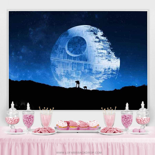 Lofaris Walking Under The Moonlight Happy Birthday Backdrop