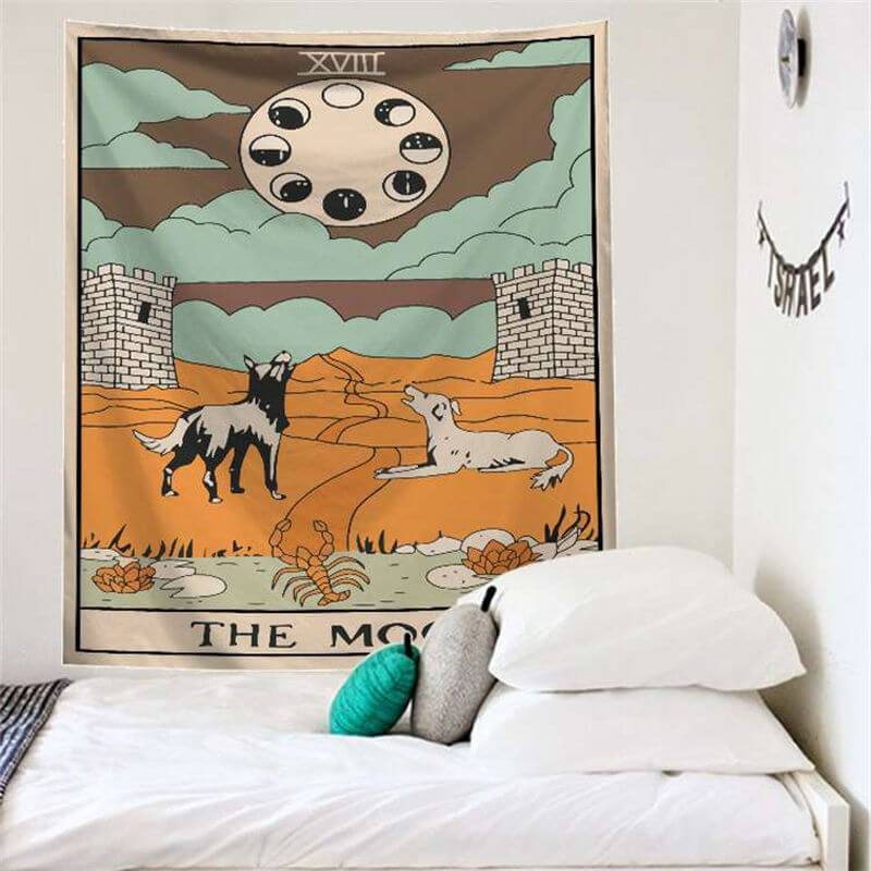 Lofaris Wall And Sky Moon Animal Novelty Cartoon Tapestry