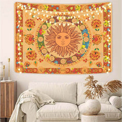 Lofaris Warm And Orange Floral Mandala Abstract Wall Tapestry