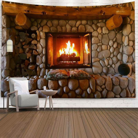 Lofaris Warm Grey Stone Architecture Still Life Wall Tapestry