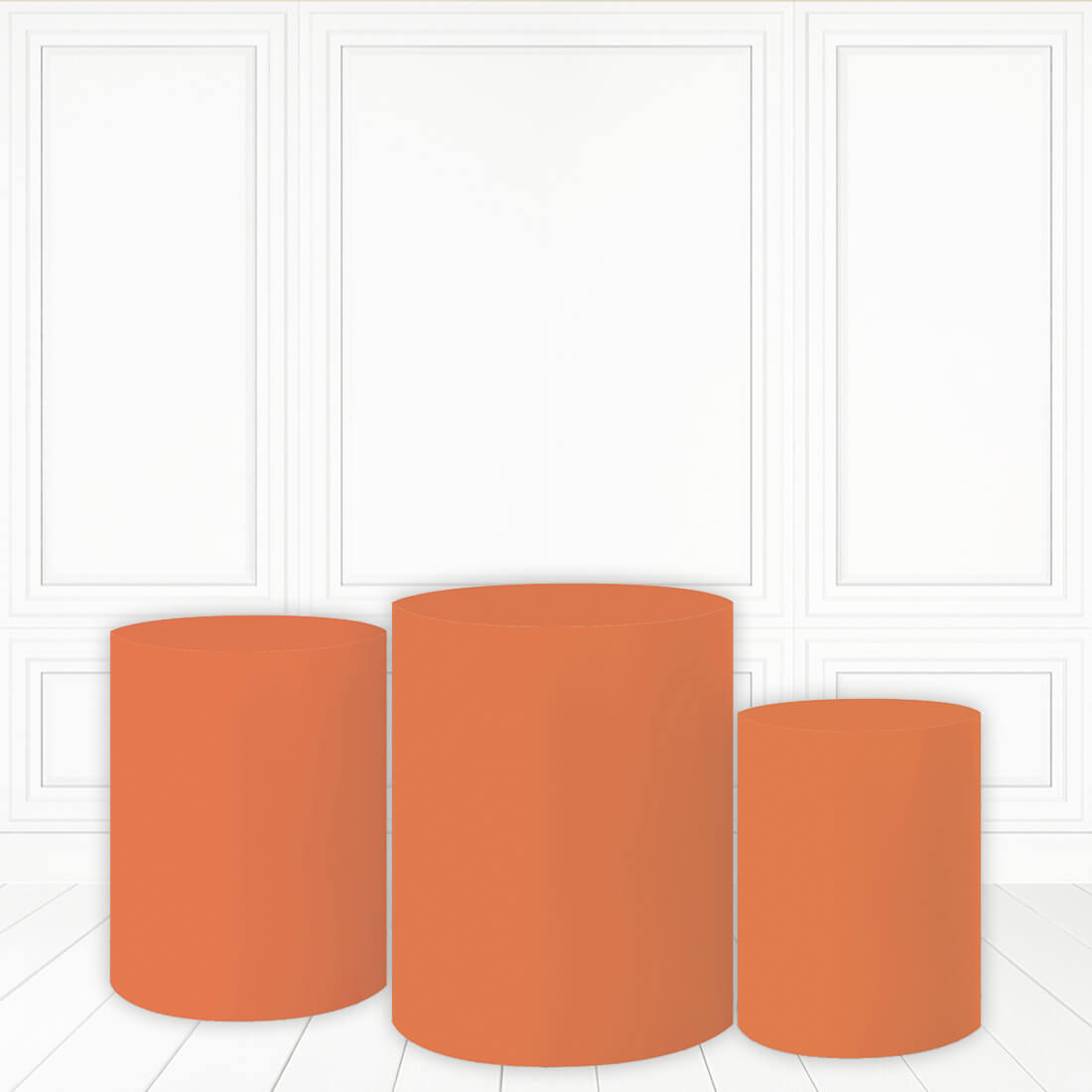 Lofaris Warm Orange Plinth Cover Solid Color Cake Table