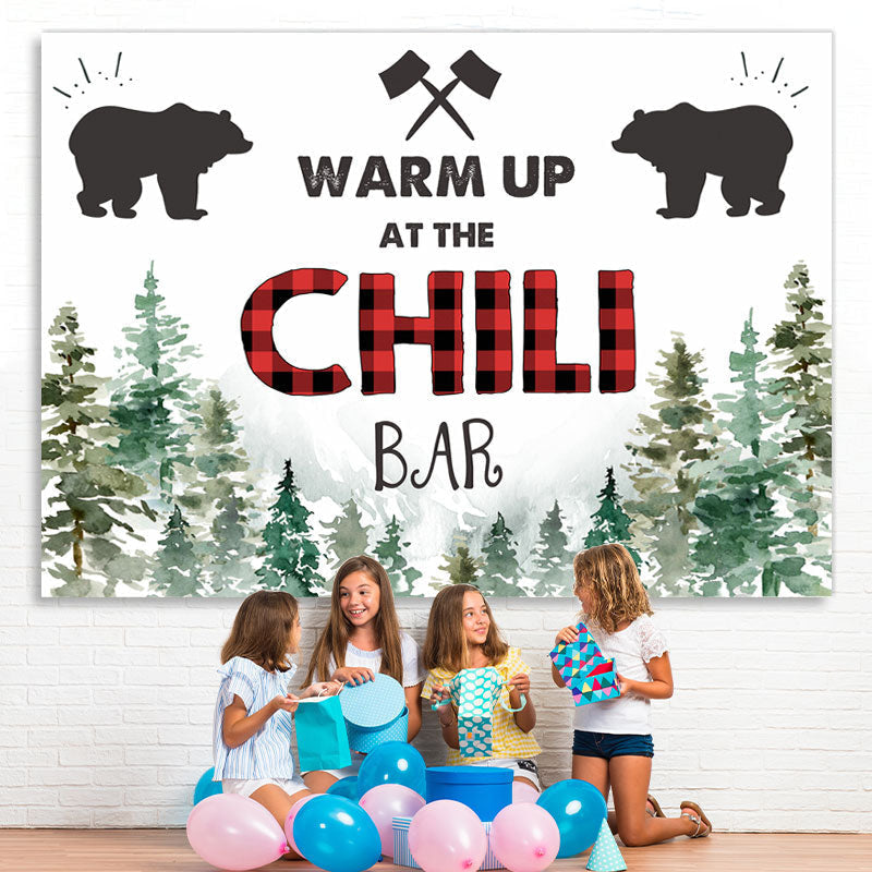 Lofaris Warm Up At The Chili Bar Pine forest Winter Backdrop