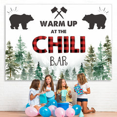 Lofaris Warm Up At The Chili Bar Pine forest Winter Backdrop