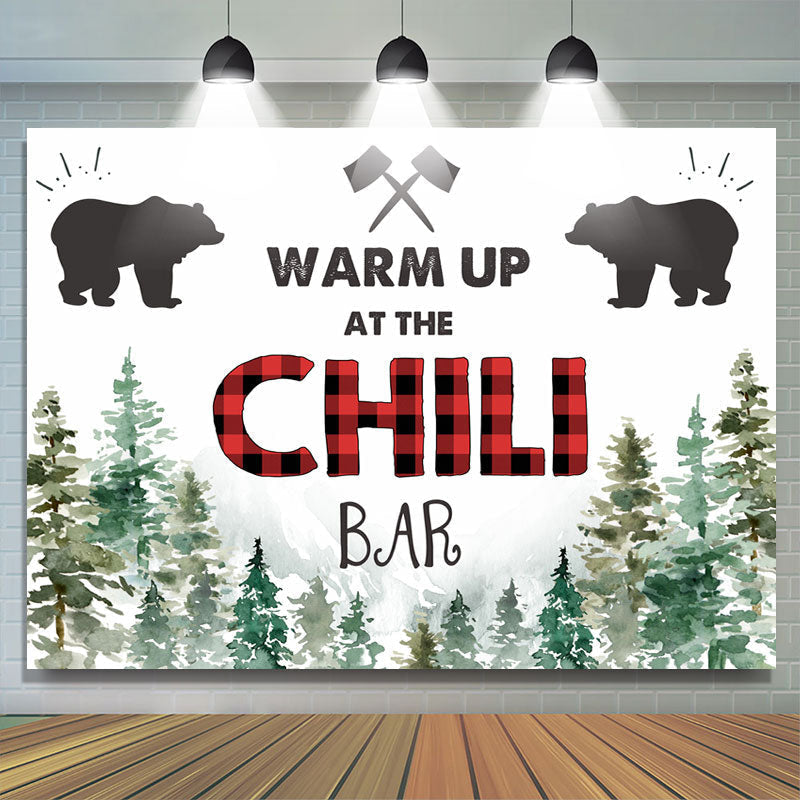 Lofaris Warm Up At The Chili Bar Pine forest Winter Backdrop