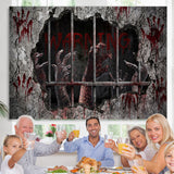 Load image into Gallery viewer, Lofaris Warning! Horrible Hands Halloween Party Backdrop