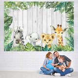 Load image into Gallery viewer, Lofaris Watercolor Safari Animals Backdrops for Baby Shower