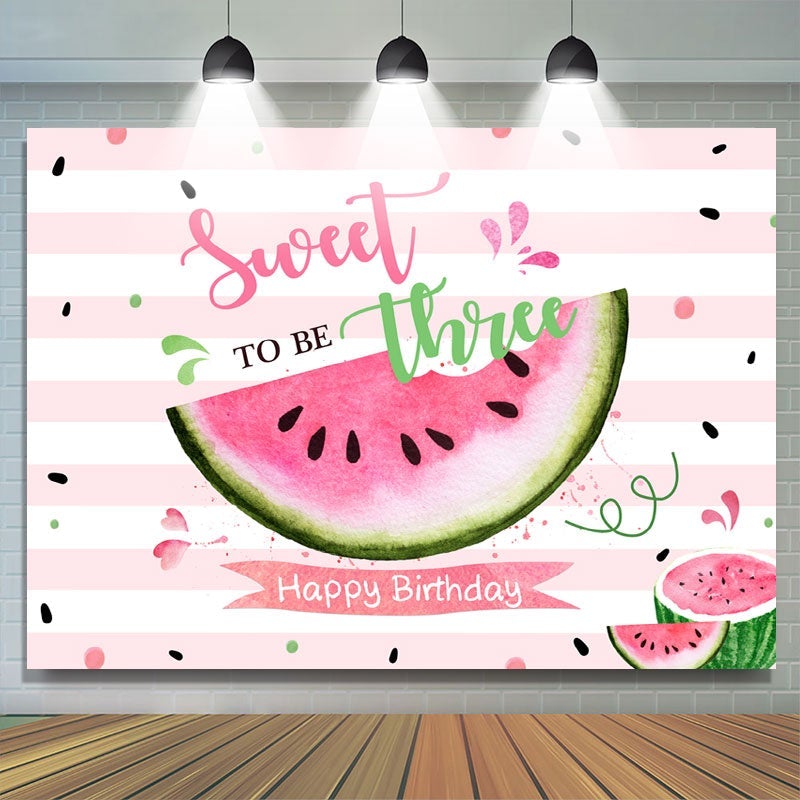 Lofaris Watermelon 3rd Birthday Photoshoot Backdrops for girl