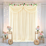 Load image into Gallery viewer, Lofaris Wavy White Tulle Backdrop Curtain Wedding Arch Drapes 5Ft X 7Ft