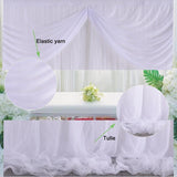 Load image into Gallery viewer, Lofaris Wavy White Tulle Backdrop Curtain Wedding Arch Drapes 5Ft X 7Ft