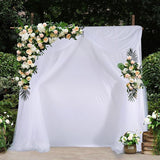 Load image into Gallery viewer, Lofaris Wavy White Tulle Backdrop Curtain Wedding Arch Drapes 5Ft X 7Ft