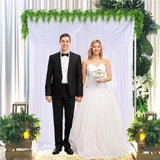 Load image into Gallery viewer, Lofaris Wavy White Tulle Backdrop Curtain Wedding Arch Drapes 5Ft X 7Ft