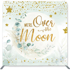 Lofaris We Are Over The Moon Double-Sided Backdrop for Baby Shower