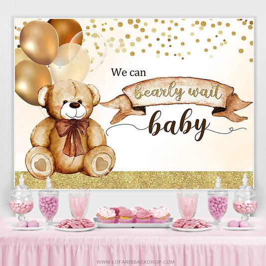 Lofaris We Can Bearly Wait Balloon Baby Shower Backdrop