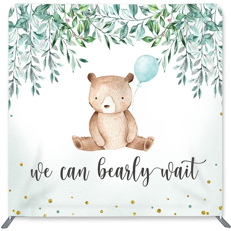 Lofaris We Can Bearly Wait Double-Sided Backdrop for Baby Shower