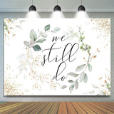 Load image into Gallery viewer, Lofaris We Still Do White And Green Leaves Wreath Wedding Backdrop