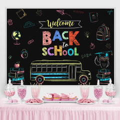 Lofaris Welcome Back to School Drawing Bus Photoshoot Backdrop