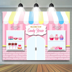 Lofaris Welcome My Candy House Happy Birthday Backdrop For Girl