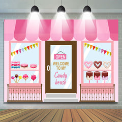 Lofaris Welcome To Candy House Theme Happy Birthday Backdrop
