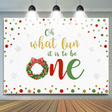 Load image into Gallery viewer, Lofaris What Fun It Is to be One Christmas Backdrop for Baby Shower