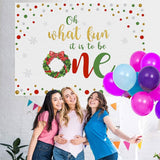 Load image into Gallery viewer, Lofaris What Fun It Is to be One Christmas Backdrop for Baby Shower