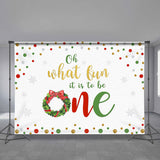 Load image into Gallery viewer, Lofaris What Fun It Is to be One Christmas Backdrop for Baby Shower