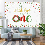 Load image into Gallery viewer, Lofaris What Fun It Is to be One Christmas Backdrop for Baby Shower