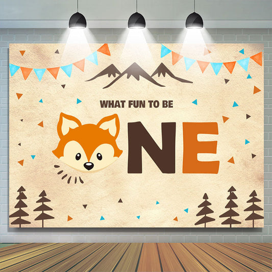 Lofaris What Fun To Be One Fox Jungle Theme Birthday Backdrop