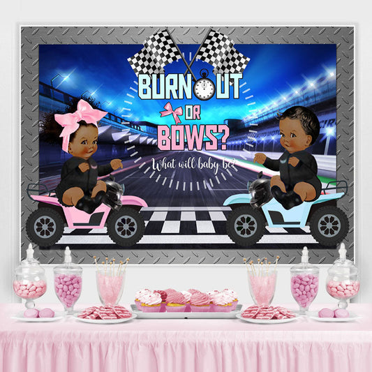 Lofaris What Will Baby Be Racing Car Shower Backdrop