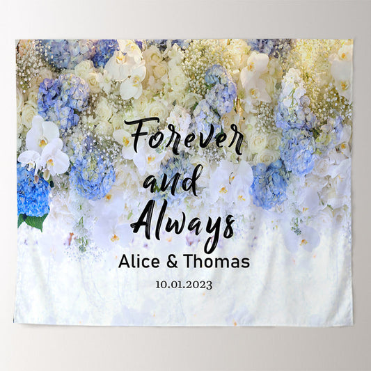 Lofaris White And Blue Flowers Simple Backdrop For Wedding