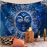 Load image into Gallery viewer, Lofaris White And Navy Sun Pattern Room Decoration Wall Tapestry