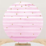 Load image into Gallery viewer, Lofaris White And Pink Stripes Round Happy Birthday Backdrop