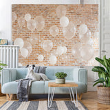Load image into Gallery viewer, Lofaris White Balloons Brick Party Decor Backdrop for Birthday