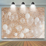 Load image into Gallery viewer, Lofaris White Balloons Brick Party Decor Backdrop for Birthday