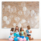 Load image into Gallery viewer, Lofaris White Balloons Brick Party Decor Backdrop for Birthday