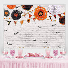 Lofaris White Brick Wall Flying Bats Newborn Baby Shower Party Backdrop