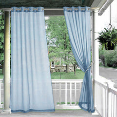 Lofaris White Waterproof Grommet Top Outdoor Curtains for Front Porch